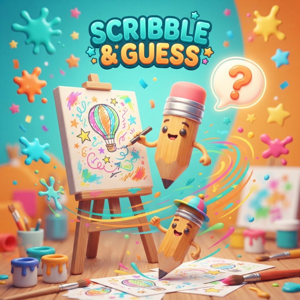 Scribble and Guess drawing game