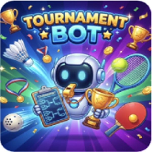 Tournament Bot with sports equipment